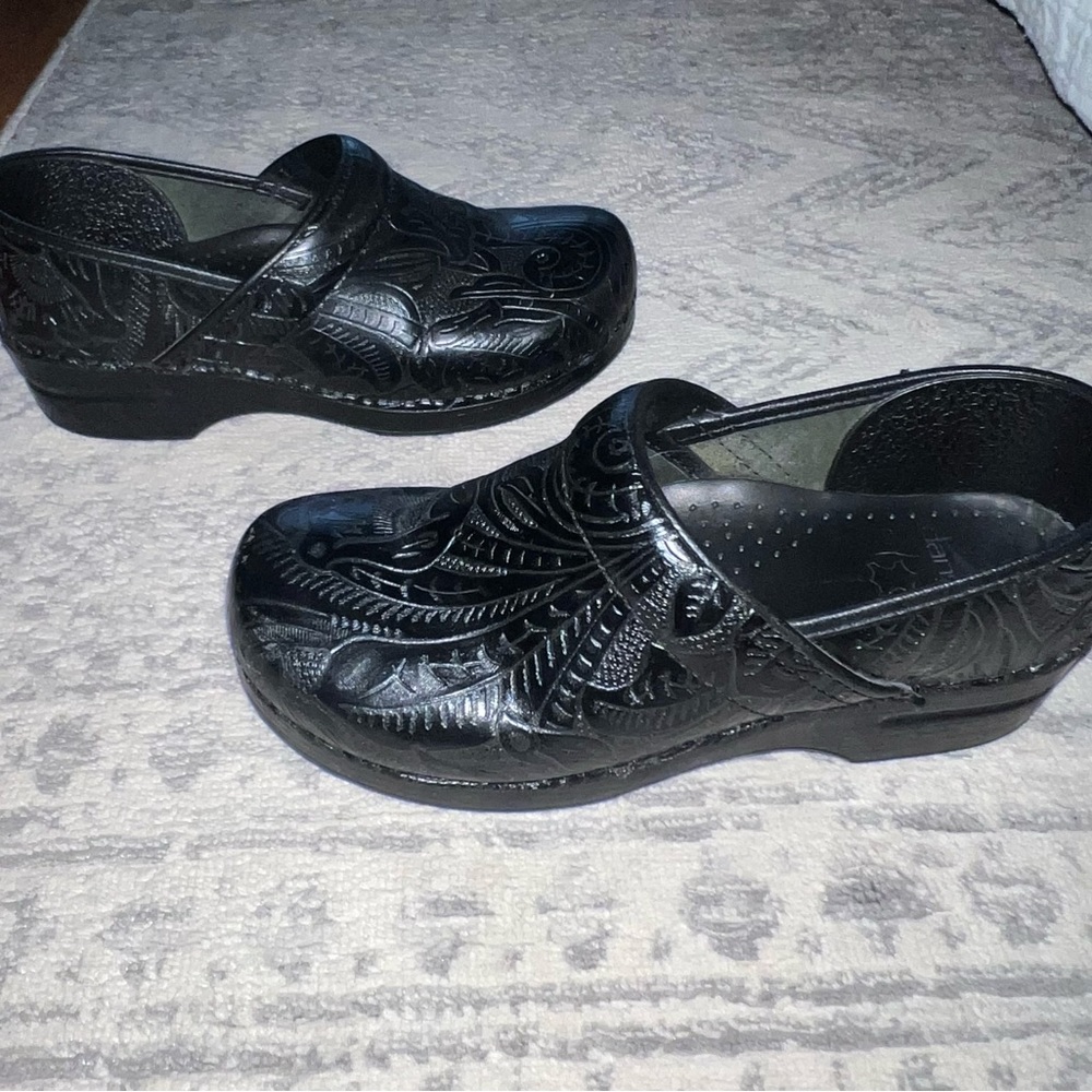 Dansko Professional Black Tooled Clogs View 2
